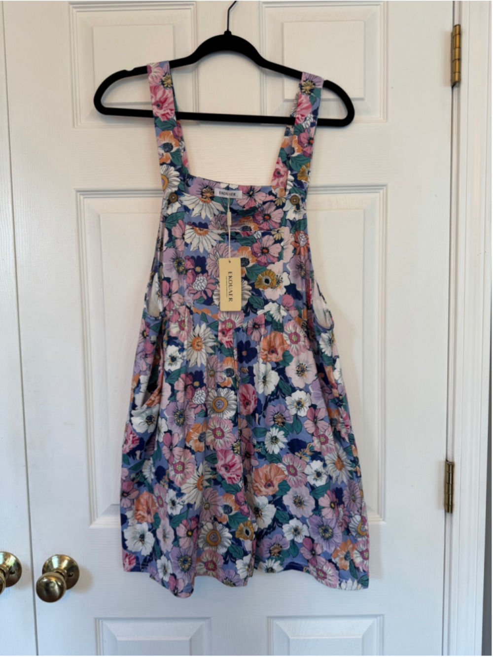 NEW ** Women's Ekouaer Floral Romper Size L Blue Pink